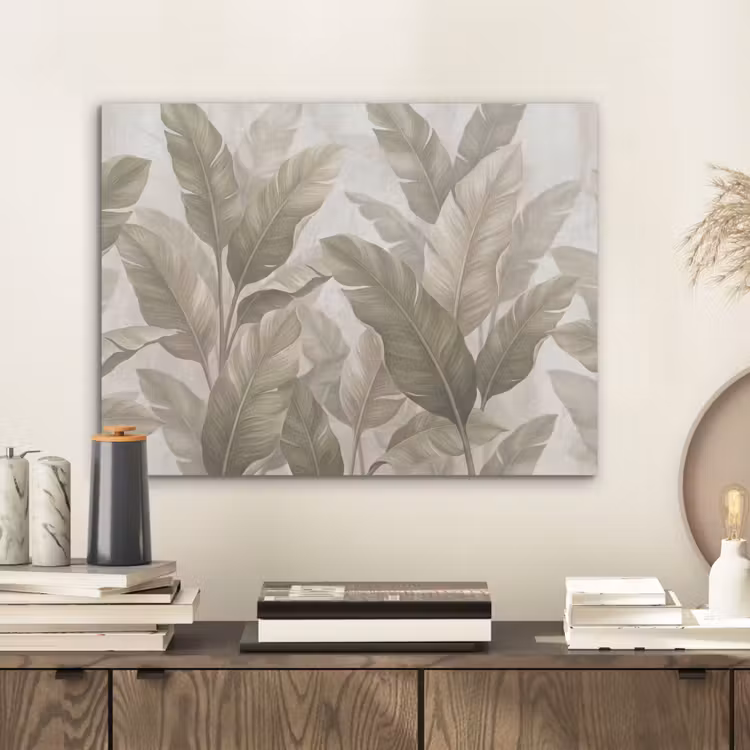 Bladeren - Tropisch - Natuur - Abstract - Beige PET vilt klein -sfeer1