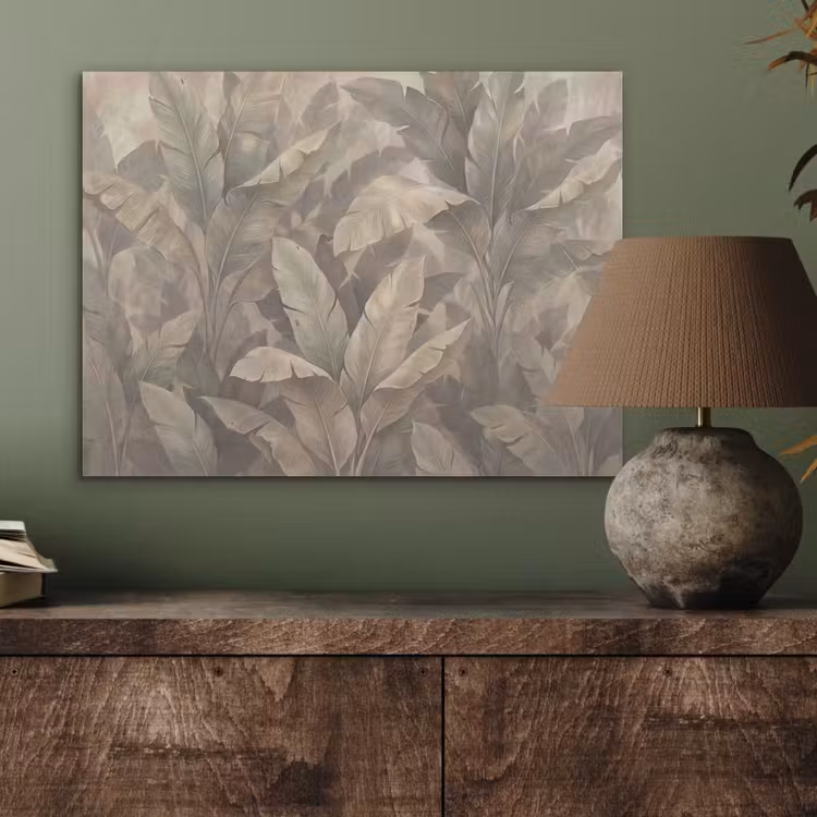Bladeren - Tropisch - Natuur - Modern - Beige PET vilt klein -sfeer2