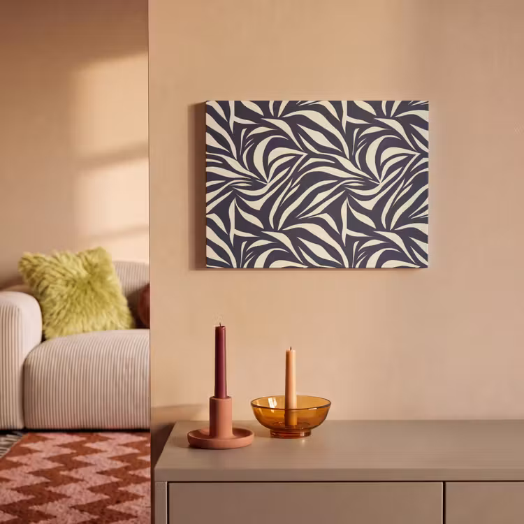 Bladvormen - Blauw - Patroon - Wit PET vilt klein 837 -sfeer1