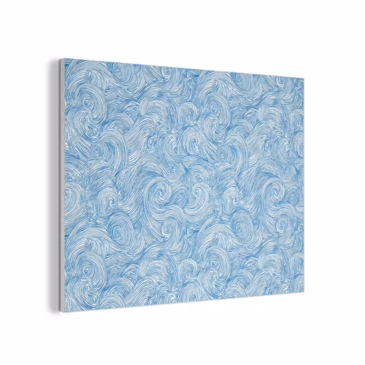 Blauw - Wit - Spiraal - Golven - Lijnen PET vilt klein 837 -3d