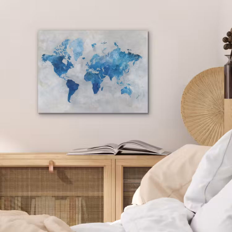 Blauw - Wolken - Textuur - Wereldkaart PET vilt klein -sfeer3