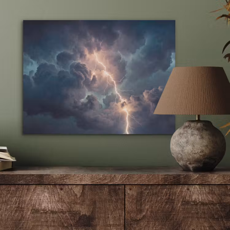 Bliksem - Storm - Natuur - Donker PET vilt klein -sfeer2