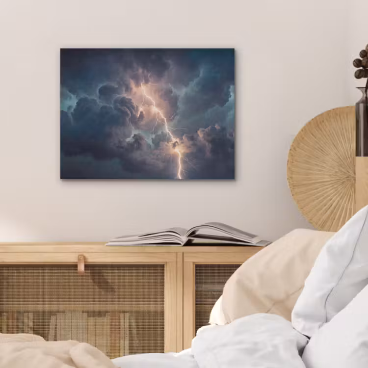 Bliksem - Storm - Natuur - Donker PET vilt klein -sfeer3