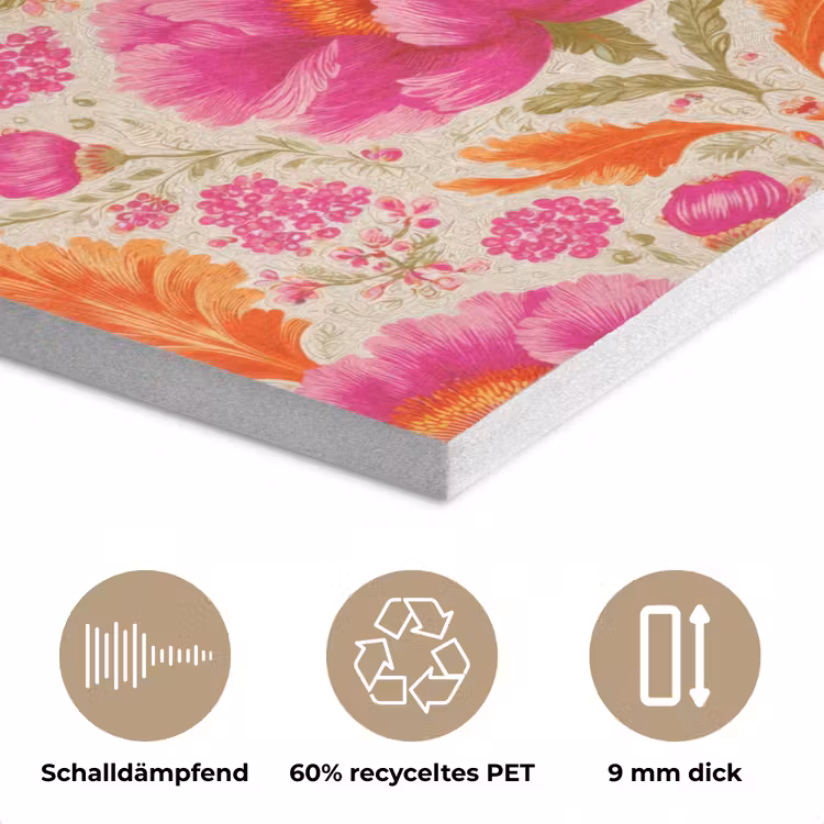Bloemen - Barok - Roze - Oranje PET vilt klein 837 -closeup_DE
