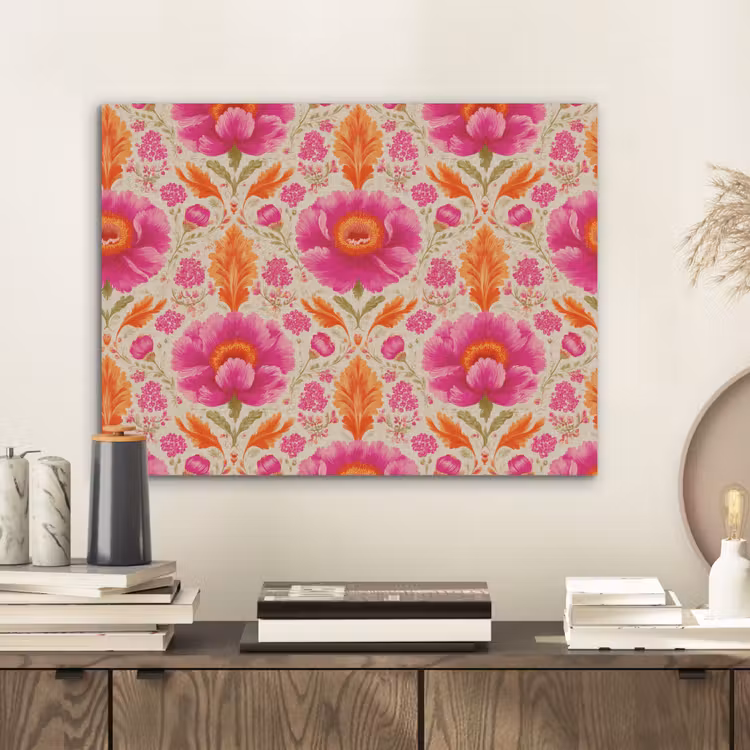 Bloemen - Barok - Roze - Oranje PET vilt klein 837 -sfeer1