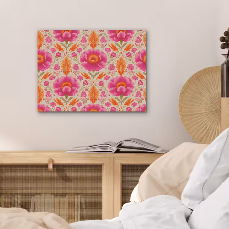 Bloemen - Barok - Roze - Oranje PET vilt klein 837 -sfeer3
