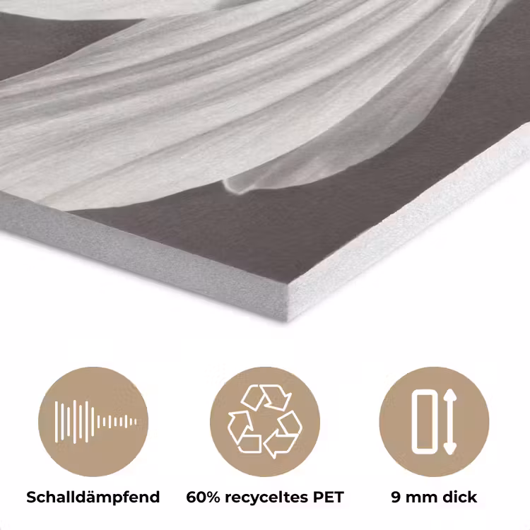 Bloem - Minimalistisch - Zwart - Wit PET vilt klein -closeup_DE