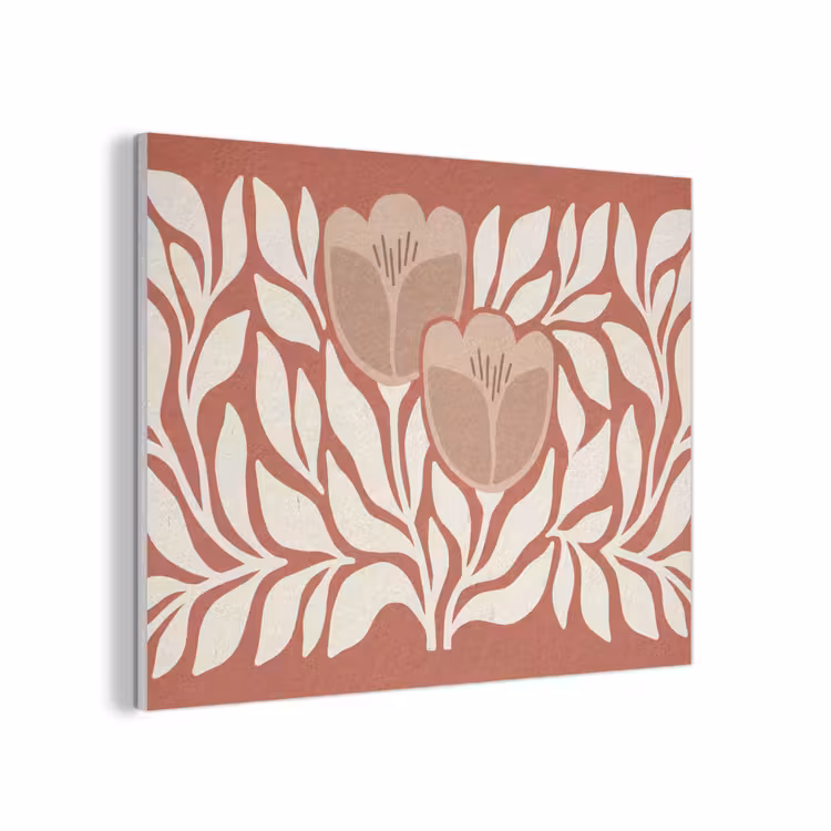 Bloemen - Abstract - Modern - Beige - Natuur PET vilt klein -3d