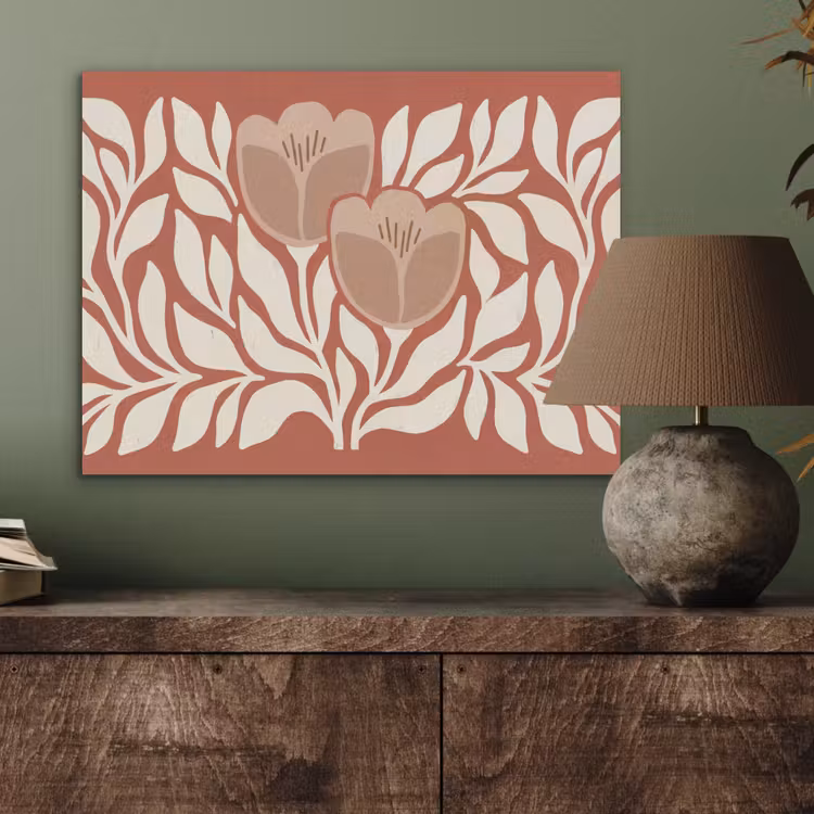 Bloemen - Abstract - Modern - Beige - Natuur PET vilt klein -sfeer2