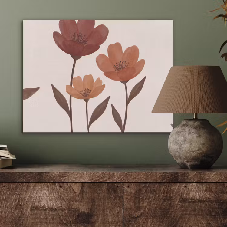 Bloemen - Abstract - Modern - Bruin - Decoratief PET vilt klein -sfeer2