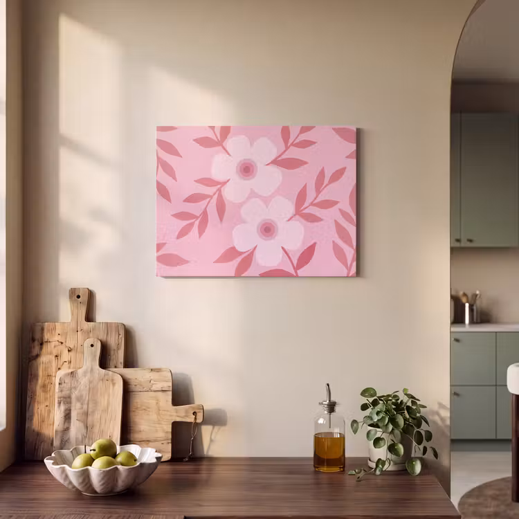 Bloemen - Abstract - Modern - Roze - Natuur PET vilt klein -sfeer2