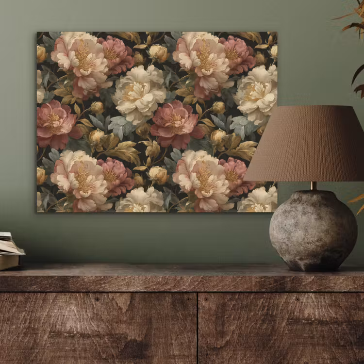 Bloemen - Barok - Patroon - Roze - Crème PET vilt klein 837 -sfeer2