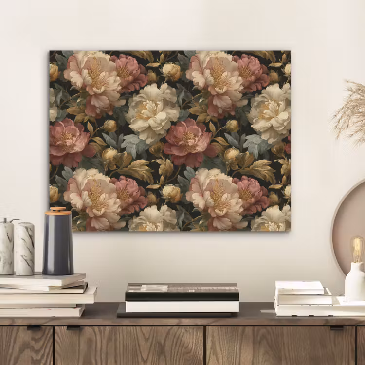 Bloemen - Barok - Patroon - Roze - Crème PET vilt klein 837 -sfeer1