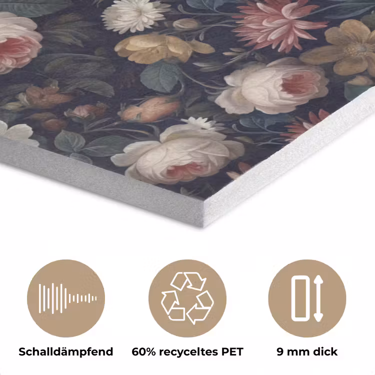 Bloemen - Boeket - Botanisch - Vintage - Donkere achtergrond PET vilt klein -closeup_DE
