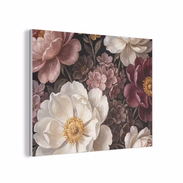 Bloemen - Boeket - Klassiek - Donker - Rood PET vilt klein -3d