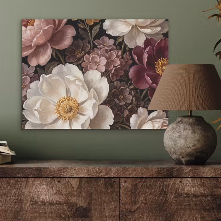 Bloemen - Boeket - Klassiek - Donker - Rood PET vilt klein -sfeer2