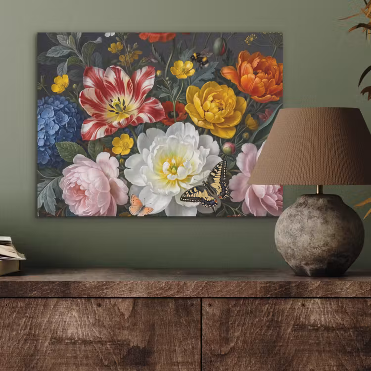Bloemen - Boeket - Klassiek - Kleurrijk - Natuur PET vilt klein -sfeer2