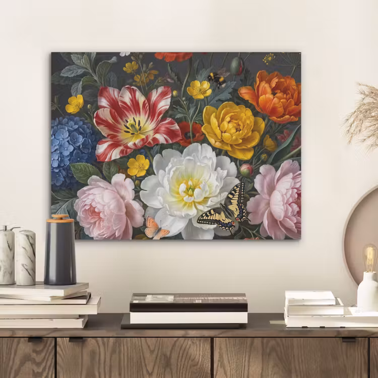 Bloemen - Boeket - Klassiek - Kleurrijk - Natuur PET vilt klein -sfeer1