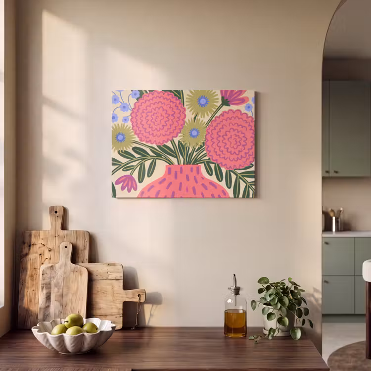 Bloemen - Boeket - Natuur - Abstract - Roze PET vilt klein -sfeer2