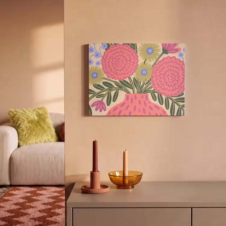 Bloemen - Boeket - Natuur - Abstract - Roze PET vilt klein -sfeer1