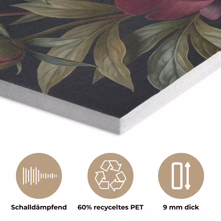 Bloemen - Boeket - Natuur - Modern - Donker PET vilt klein -closeup_DE