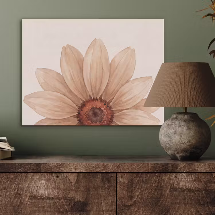 Bloemen - Bloemblad - Natuur - Aquarel - Beige PET vilt klein -sfeer2
