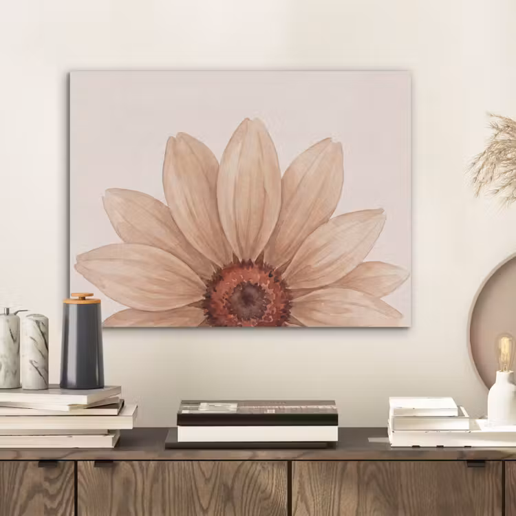 Bloemen - Bloemblad - Natuur - Aquarel - Beige PET vilt klein -sfeer1
