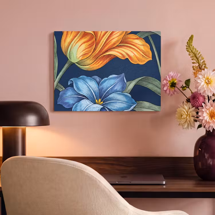 Akustikbild - Blumen – Botanik – Muster - Bloemen - Botanisch - Patroon PET vilt klein