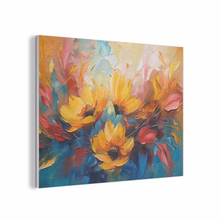 Bloemen - Dahlia - Kunst - Oranje - Watercolor PET vilt klein -3d