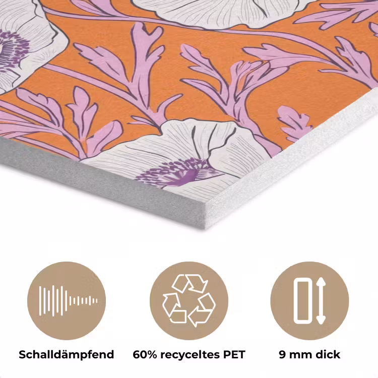 Bloemen - Grafisch - Oranje PET vilt klein 837 -closeup_DE