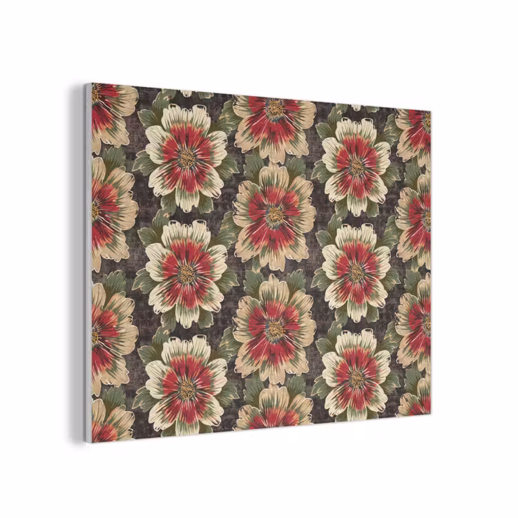 Bloemen - Klassiek - Patroon - Rood PET vilt klein 837 -3d