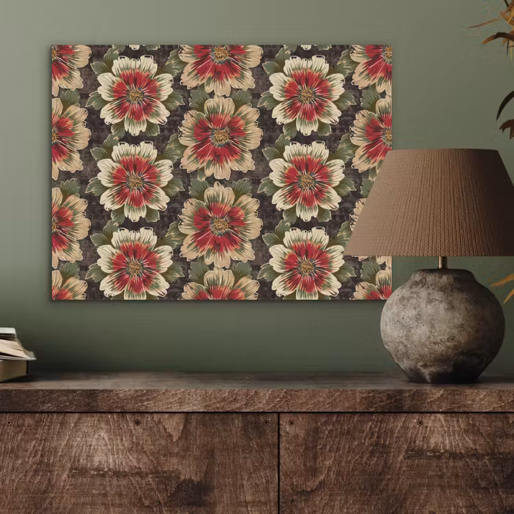 Bloemen - Klassiek - Patroon - Rood PET vilt klein 837 -sfeer2