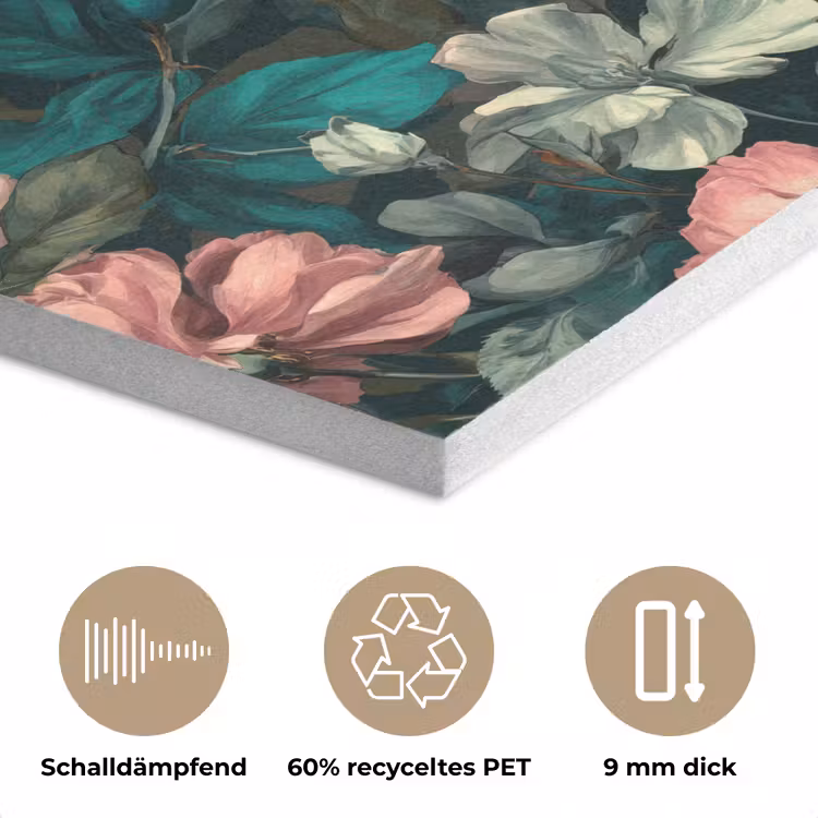 Bloemen - Schilderachtig - Patroon - Roze PET vilt klein 837 -closeup_DE