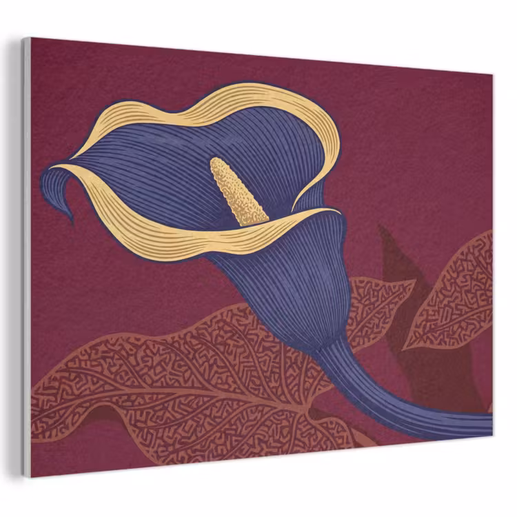 Akustikbild - Blumen – Modern – Lila - Bloemen - Modern - Paars PET vilt klein