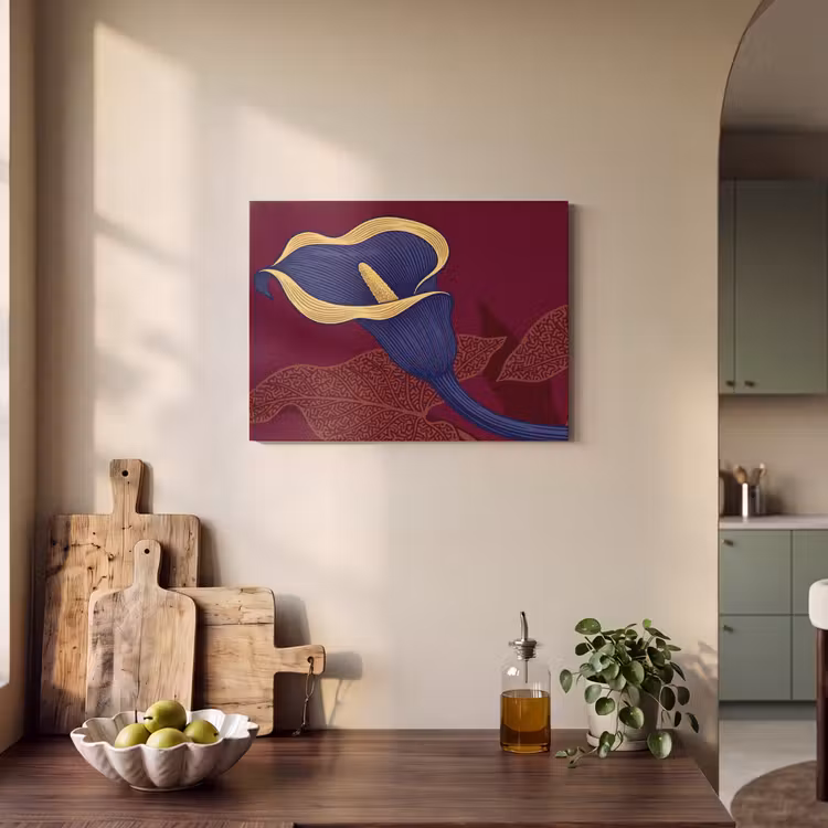 Akustikbild - Blumen – Modern – Lila - Bloemen - Modern - Paars PET vilt klein
