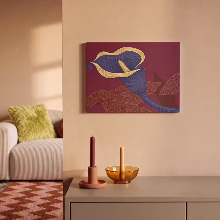Akustikbild - Blumen – Modern – Lila - Bloemen - Modern - Paars PET vilt klein
