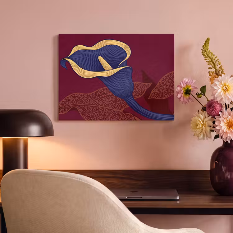 Akustikbild - Blumen – Modern – Lila - Bloemen - Modern - Paars PET vilt klein