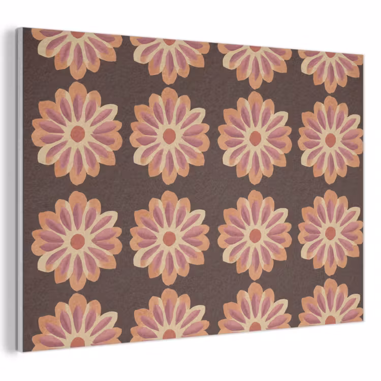 Bloemen - Patroon - Bruin PET vilt klein 837 -3d
