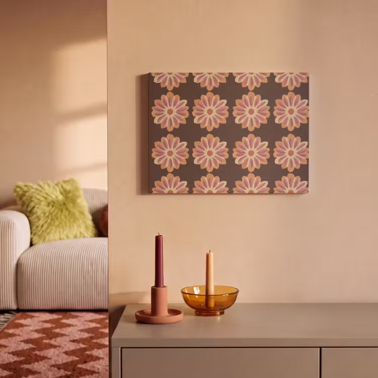 Bloemen - Patroon - Bruin PET vilt klein 837 -sfeer1