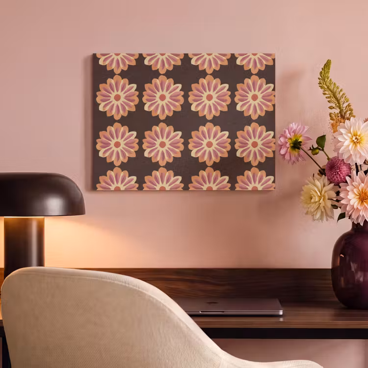 Bloemen - Patroon - Bruin PET vilt klein 837 -sfeer3