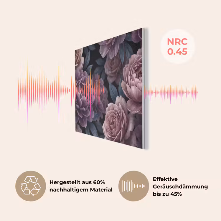 Bloemen - Patroon - Donker - Botanisch - Paars PET vilt klein -USP_DE