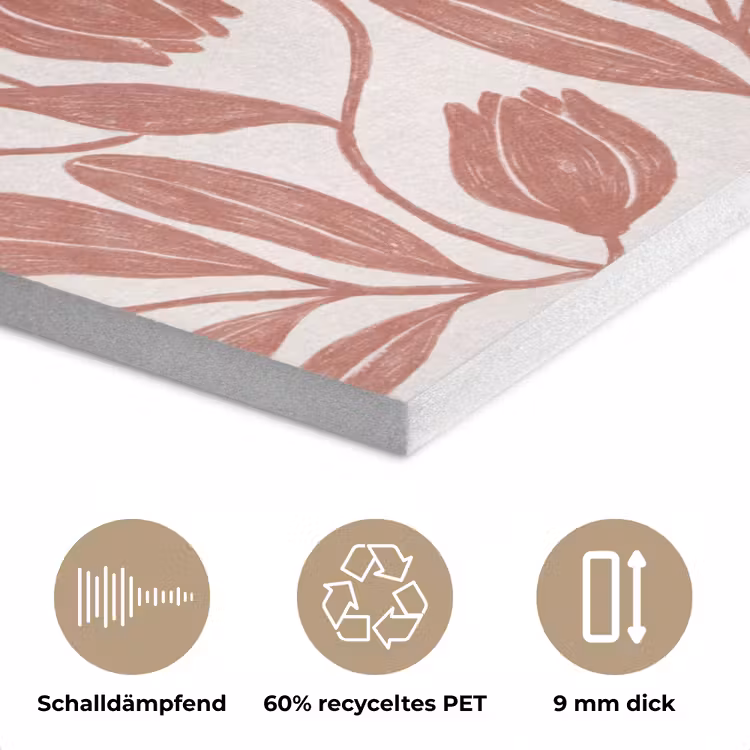 Bloemen - Patroon - Modern - Natuur - Bruin PET vilt klein -closeup_DE