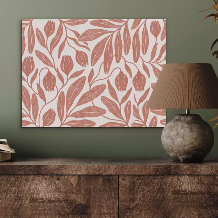 Bloemen - Patroon - Modern - Natuur - Bruin PET vilt klein -sfeer2