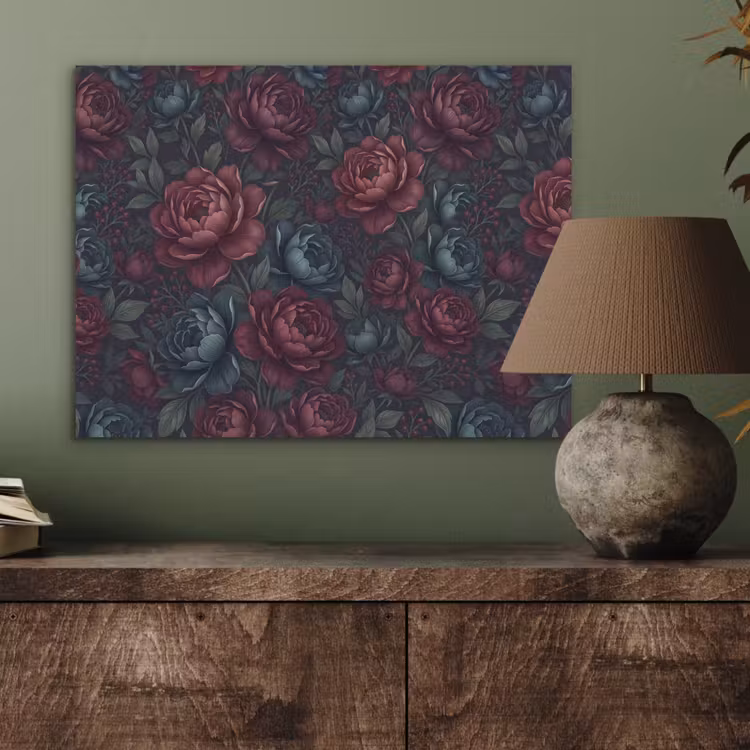 Bloemen - Patroon - Natuur - Klassiek - Donker PET vilt klein -sfeer2
