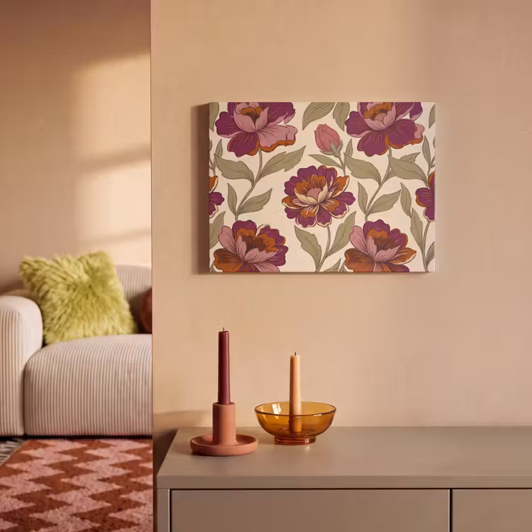 Bloemen - Patroon - Natuur - Modern - Paars PET vilt klein -sfeer1
