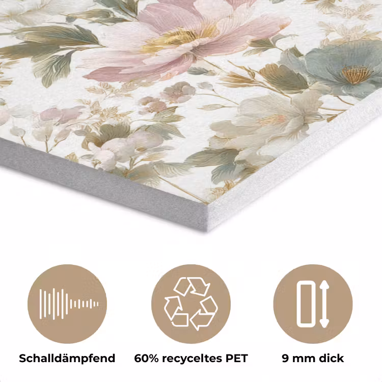 Bloemen - Patroon - Pastel PET vilt klein 837 -closeup_DE