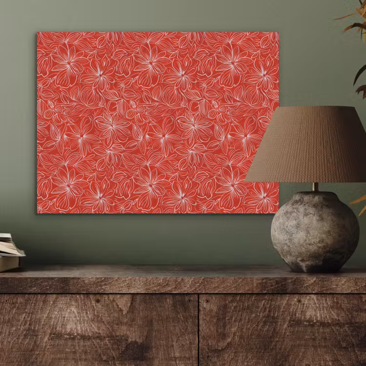 Bloemen - Patroon - Rood PET vilt klein 837 -sfeer2
