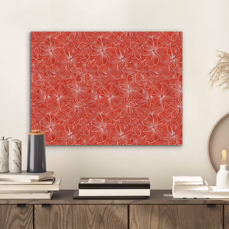 Bloemen - Patroon - Rood PET vilt klein 837 -sfeer1