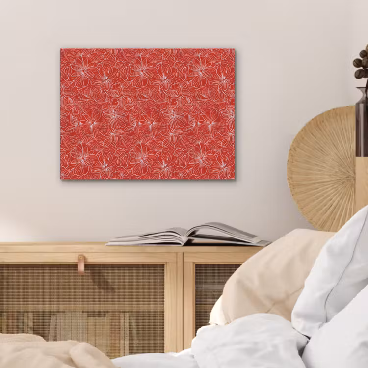 Bloemen - Patroon - Rood PET vilt klein 837 -sfeer3