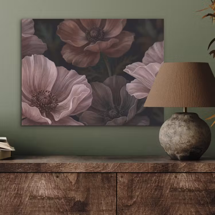 Bloemen - Natuur - Roze - Donker - Modern PET vilt klein -sfeer2